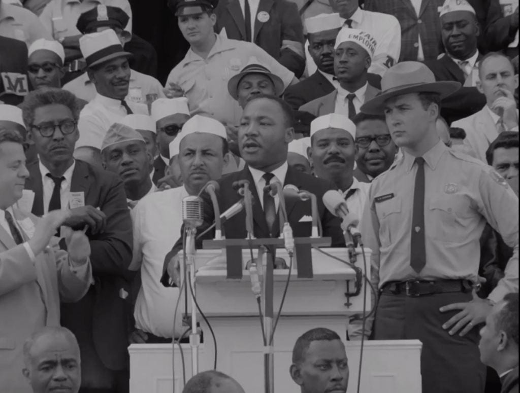 Dr. Martin Luther King, Jr., speaking at the March on Washington.